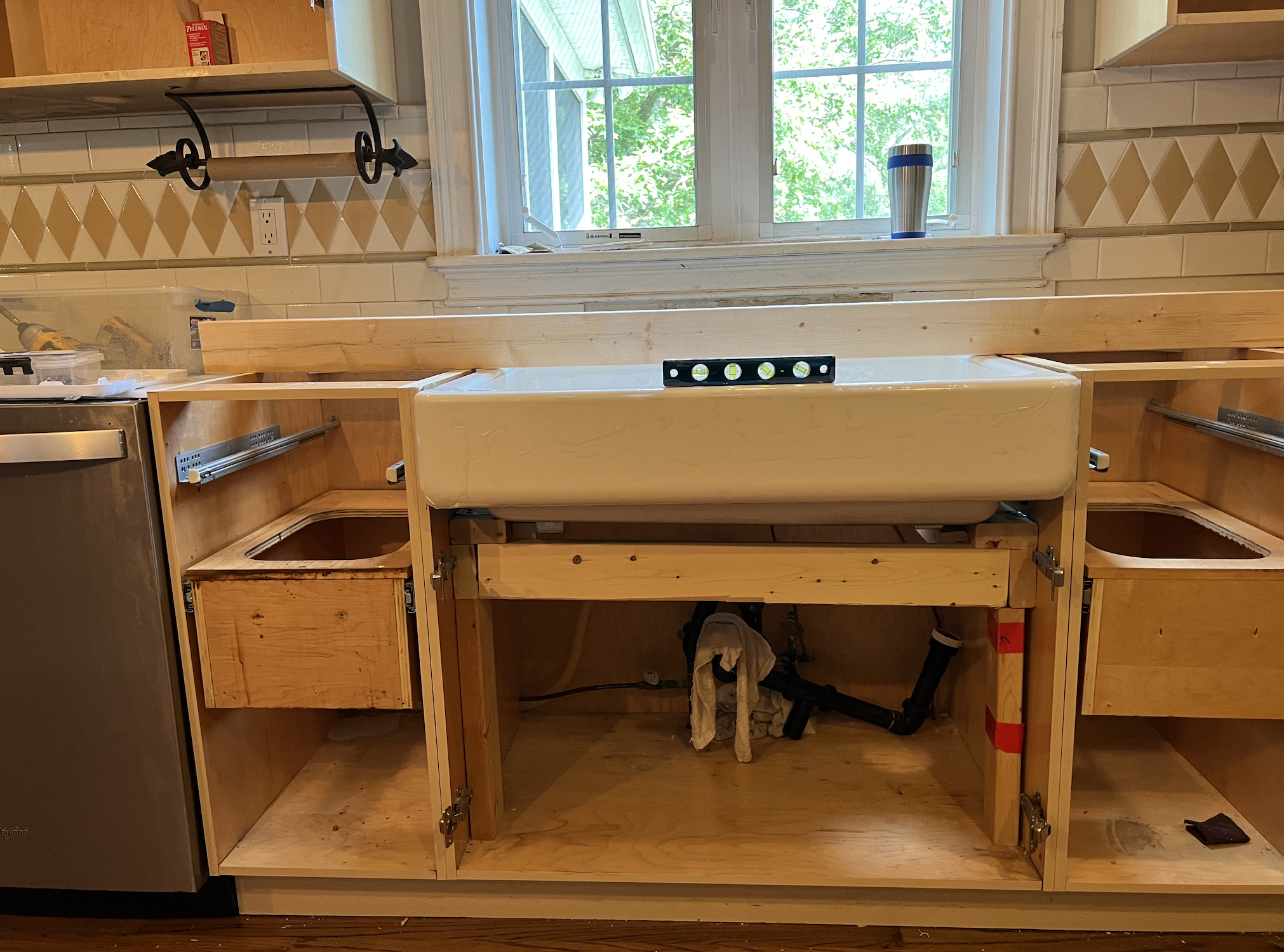 Before cabinet painting