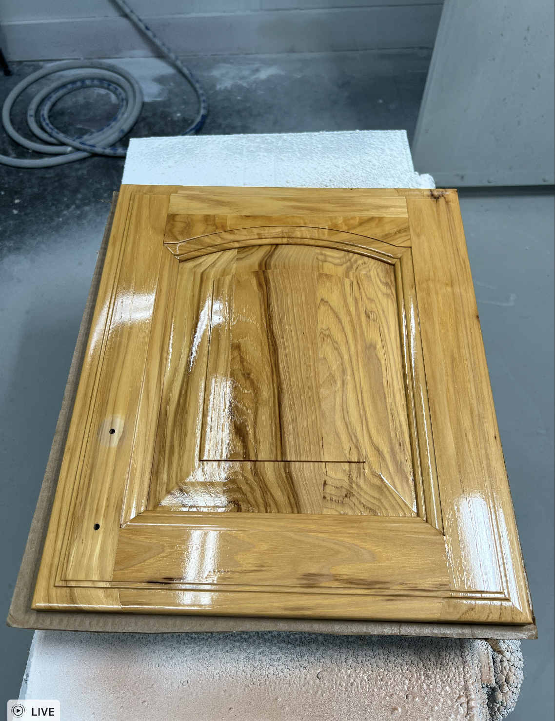 Hickory cabinet before refinishing