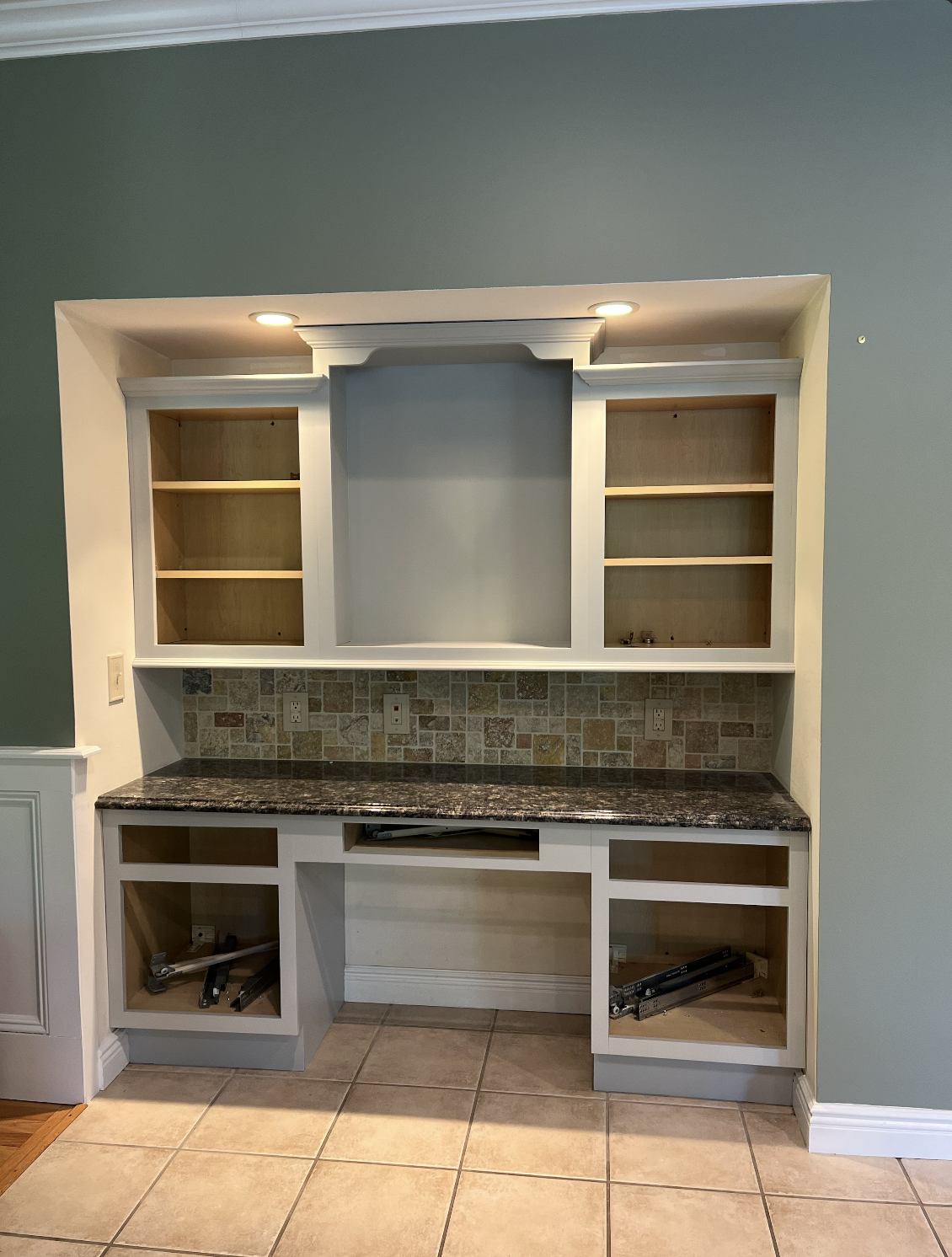 Sage green entertainment center